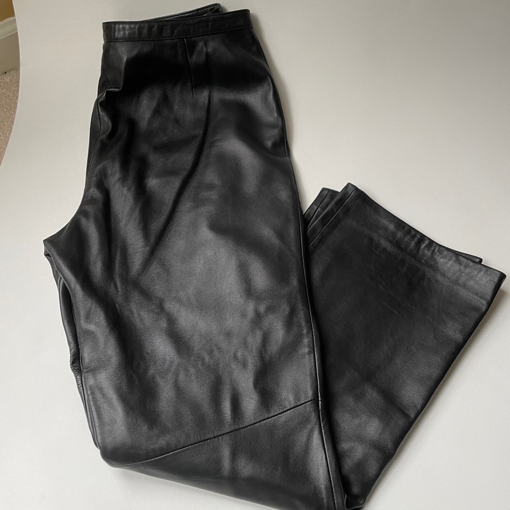 Vintage Leather Pants High Waist Valerie Stevens Size 12